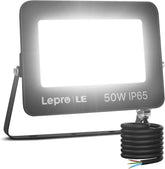 LED flood light with 'Lepre LE' branding on a white background